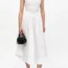 Washed Stretch Cotton Smock Midi Dress