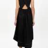 Washed Stretch Cotton Smock Midi Dress