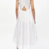 Washed Stretch Cotton Smock Midi Dress