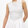 Washed Stretch Cotton Smock Midi Dress