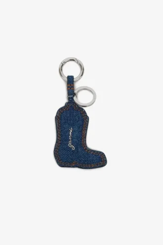 Western Boot Keyring in Denim
