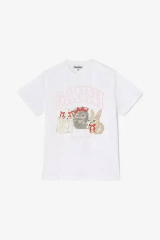 White Animals Print T-shirt