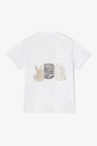 White Animals Print T-shirt