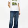 White Basic Jersey Cherry Relaxed T-shirt