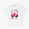 White Basic Jersey Cherry Relaxed T-shirt