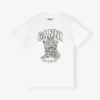 White Basic Jersey Leopard Relaxed T-shirt
