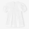 White Cotton Poplin Tie String Mini Dress