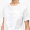 White Cropped Heart T-shirt