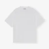White Heavy Cotton Drop Shoulder Heart T-shirt