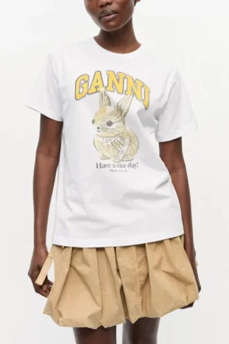 White Relaxed Jersey Bunny T-shirt