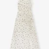 White Satin Gathered Dress