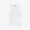 White Soft Cotton Rib Tank Top