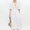 White Stretch Cotton Dress