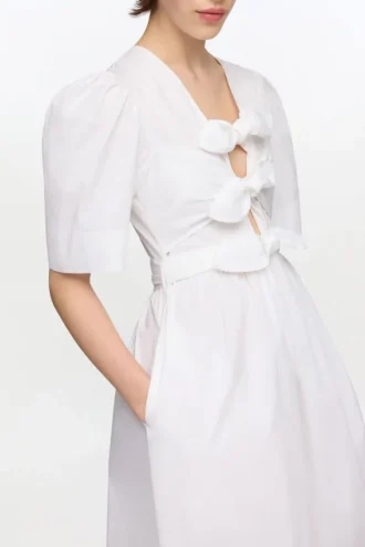 White Stretch Cotton Dress