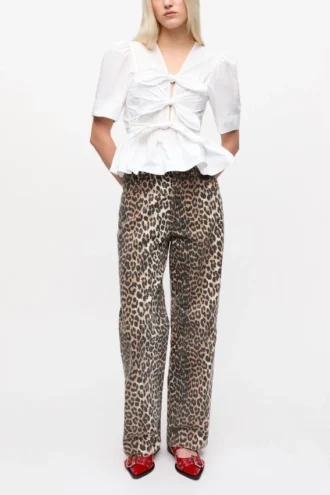 White Washed Stretch Cotton Tie Strap Blouse