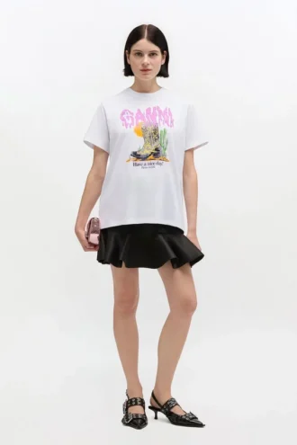White Western Boot Print T-shirt