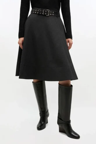 Wool Suiting Wrap Skirt