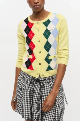 Yellow Check Cardigan