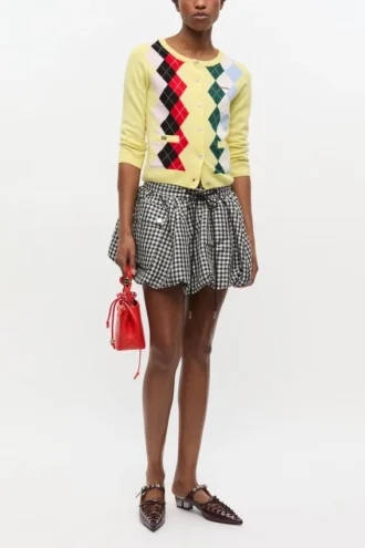 Yellow Check Cardigan