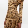 Zebra Print Ruched Dress