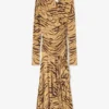 Zebra Print Ruched Dress